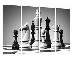 Poster FotogrÃ¡fico Juego de Mesa Ajedrez, Blanco y Negro, Piezas, Fichas TamaÃ±o total: 131 x 62 cm XXL
