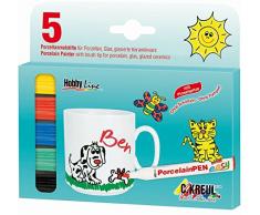 Hobby line - Paquete de 5 rotuladores para Decorar Porcelana (16300)