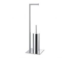 Sealskin Tube Portarrollos con escobillero, Metal, Cromo, 200x200x710mm