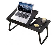 Mnkyer Laptop Tisch01 Mesa Plegable para Ordenador portÃ¡til, Mesa de Escritorio Ajustable, Mesa para Ordenador portÃ¡til, Mesa de Escritorio portÃ¡til, Bandeja de Cama, Negro, 64cmx32cmx25cm
