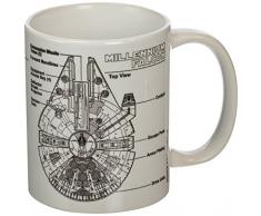 Pyramid International Star Wars (Millennium Falcon Sketch) - Taza de cafÃ© / tÃ© oficial de cerÃ¡mica en caja, multicolor, 11 oz / 315 ml