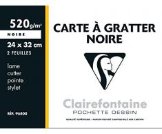 Clairefontaine Paquete de pizarras Negras para Dibujo raspado 24 x 32Â cm