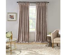 Elrene Home Fashions Korena - Panel de Cortina de Terciopelo aplastado con Lazo Superior, Panel de Cortina rÃºstico y Elegante para Sala de Estar o Dormitorio, 50 x 95 Pulgadas, Gris Pardo, 1 Panel