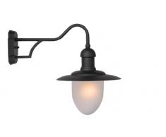 Lucide 11871/01/30 Aruba - Aplique de Pared (Metal y Cristal Mate, 1 Bombilla E27, 60 W, 230 V no incluida), Color Negro