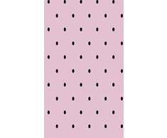 Homemania - Alfombra Estampada, 25 % poliÃ©ster, 75 % algodÃ³n, Rosa, Negro