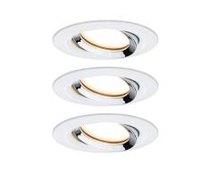 Paulmann Coin schwenkbar dimmbar 93686 Luminaria empotrable LED Nova Plus, set de 3, redonda orientable 3x6,8 W IP65 reg, foco, blanco mate/cromo, Spot, aluminio 2700 K, 20.4 W, 3 unidades