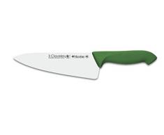 3 Claveles Proflex - Cuchillo Cocinero 20 cm, Acero Inoxidable, Verde