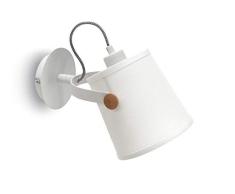 MANTRA NORDICA Aplique de Pared, Blanco y Madera