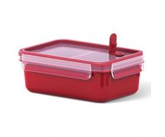 EmsaÂ - Recipiente hermÃ©tico para Almuerzo, Caja con Compartimentos, con Cierre, para microondas, plÃ¡stico, Rojo, 1,0 l mit EinsÃ¤tzen