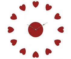 Premier Housewares DIY - Reloj de Pared con Forma de corazón, Color Rojo
