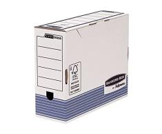 Caja archivo definitivo fellowes a4 carton reciclado 100% lomo 100 mm montaje automatico color azul