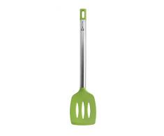 BRA Prior Espátula de Cocina Apta para el Contacto con los Alimentos, Acero INOX, Nailon y Silicona, Verde, 36.5 cm