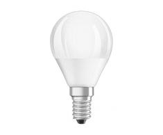 Osram Led Value Classic P40 E14 4000K. Bombilla Led 220-240v 5w 4000k e14. 470 Lumen. Equivale a 40w. 10.000 Horas. 82 x 45mm.