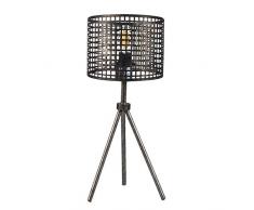 dormir con pies de lámpara de mesa Trípode estilo Industrial de metal CALADO, Negro,