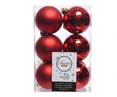 Decoris TP-8716128590065_71871_Vendor Caja DE 12 Bolas Rojas Decorativas para ARBOL DE Navidad, AcrÃlico, Rojo