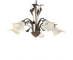 dormir con pies de lámpara 5 Luces estilo Clásico de metal Marrón Cepillado Oro.