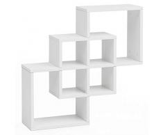 Wohnling WL5.812 - Estante de Pared (Madera, 54 x 54 x 16 cm), Color Blanco