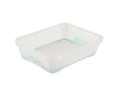 keeeper Mini Cesta, Antideslizante, DIN A5, 26,5 x 20 x 7 cm, Jonas, Transparente/Azul