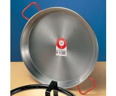 La Ideal - Paellera de acero pulido, Plata / Rojo, 22 cm