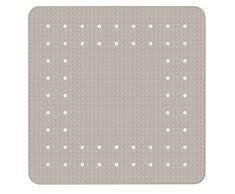 WENKO Alfombra de baÃ±o Mirasol taupe 54 x 54 cm - alfombra para ducha antideslizante con ventosas, Caucho natural, 54 x 54 cm, Taupe
