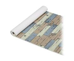 Relaxdays Alfombrilla de espuma suave, se puede cortar, para baÃ±o, sauna, piscina, antideslizante, aspecto de madera, 65 x 300 cm, color marrÃ³n/verde/gris