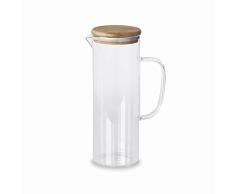 Lacor - 61953 - Jarra de Vidrio Borosilicato - Tapa bambÃº - Filtro Colador - Perfecta para el Agua, Limonada, CafÃ© Helado, TÃ© - Apta para el Lavavajillas - 1L.