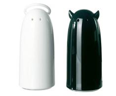 Koziol SPICIES - Salero y pimentero, en Forma de ángel y Diablo, presentación en Caja de Regalo, Color Negro y Blanco sólido