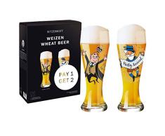 Ritzenhoff 6071001 Juego de Vaso de Cerveza de Trigo, Vidrio, Multicolor