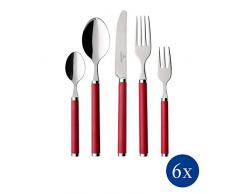 Villeroy & Boch - Play! Set de cuberterÃa Red Roses de 30 Piezas | CuberterÃa de Acero Inoxidable con Mangos de plástico Rojo para hasta 6 Personas, Apto para lavavajillas