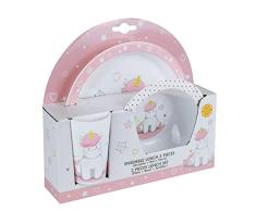 FUN HOUSE 005667 - Juego de vajilla infantil, de unicornio, para microondas (1 plato, 1 cuenco y 1 vaso)