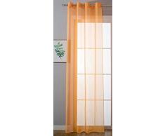 Gardinenbox Cortina Transparente con Ojales Uni para salón, 20332-cn, 100% poliéster, Naranja, 175 x 140 cm