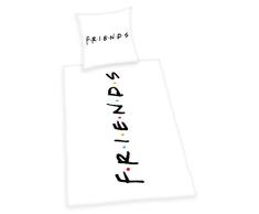 Herding F.r.i.e.n.d.s. Juego de Ropa de Cama Reversible, Funda de Almohada de 80 x 80 cm, Funda de edredÃ³n de 135 x 200 cm, algodÃ³n, Multicolor, Blanco, 4483401050412