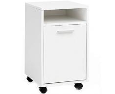 Wohnling WL5.928 - Cajonera con Ruedas (Madera, 33 x 60 x 38 cm), Color Blanco