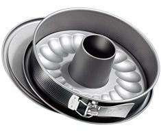 Zenker Molde Desmontable 2 Fondos con Base antigoteo, Acero con Revestimiento Antiadherente Teflon