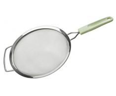 Fackelmann Ecolution Colador de Acero Inoxidable, Mango ErgonÃ³mico fabricado con Materiales Sostenibles, utensilios de cocina, Verde Menta, 20x38 cm, 1 ud.