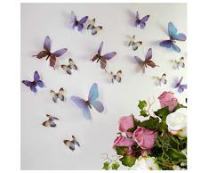 Kit de 18 pegatinas de mariposas 3D azules