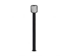 EGLO Lámpara de pie para exterior Ravello, 1 lámpara de exterior moderna, lámpara de pie de acero galvanizado en negro y plástico en blanco, lámpara exterior con casquillo E27, IP44