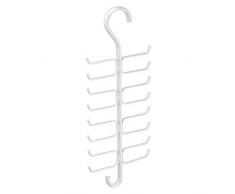 InterDesign Axis Organizador de Armario | Organizador de Accesorios Vertical con 17 Ganchos para Colgar Corbatas, Cinturones y Bolsos | Orden en el Armario | Metal Blanco nacarado