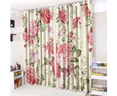CUSHIONMANIA Cortinas con Ojales e impresiÃ³n 3DCortinas Vintage Florales de 132 x 229 cm