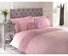Juego de fundas de edredÃ³n nÃ³rdico Rapport Ropa de cama rosa y cinta de polialgodÃ³n, algodÃ³n y poliÃ©ster, rosa, king