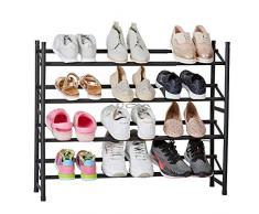 LOVE !T STORE !T Loft Zapatero Abierto Estrecho, Hecho de Metal, Negro Mate, Ausziehbar, stapelbar, fÃ¼r bis zu 20 Paar Schuhe