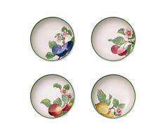 Villeroy & Boch French Garden Modern Fruits Cuenco, Set de 4, 24 cm, Porcelana Premium, Blanco/Multicolor