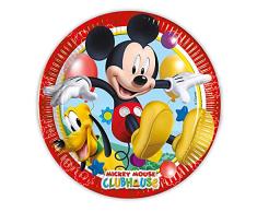PROCOS 93493 - Platos de fiesta (20 cm, 8 unidades), diseÃ±o de Mickey Mouse