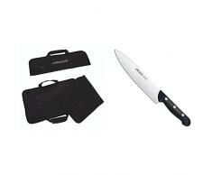 Arcos Bolsas Para Cuchillos, Bolsa Para Cuchillos Con Capacidad Para 4 Piezas, 100% Poliester 460 X 275 Mm + Maitre, Cuchillo Cocinero, Acero Inoxidable Nitrum 215 Mm