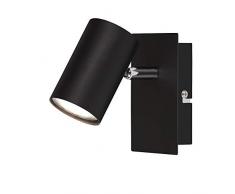 Briloner Leuchten 2857-015 Foco de Pared, Giratorio, para 1 Bombilla, GU10, MÃ¡x. 40 Vatios, Negro