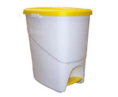 Denox Cubo Basura ecolÃ³gico, Amarillo y Blanco, Centimeters
