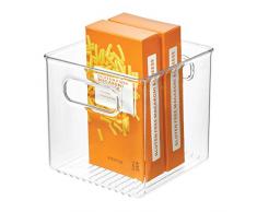 InterDesign Cabinet/Kitchen Binz Caja organizadora, Organizador de Cocina Mediano en plástico, cajón para frigorÃfico, Transparente