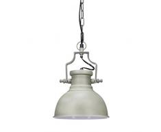 Relaxdays Lámpara Techo Redonda Pequeña Industrial, 40 W, Gris, 145 x 21 x 21 cm