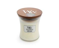 Woodwick Isla de Coco Vela aromÃ¡tica en Tarro Medio, Color Blanco, 10.0x9.8x11.9 cm, 275