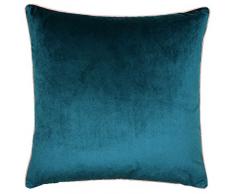 Riva Paoletti Meridian - Funda de cojín Cuadrada Grande, diseño de Paoletti Meridian, Bordes Dorados con Contraste Negro, 55 x 55 cm, Color Amarillo, poliéster, Verde Azulado, 55 x 55 cm